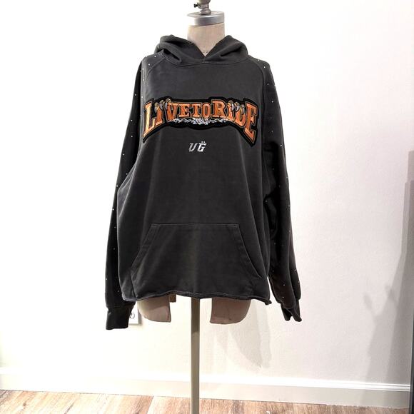 Live to Ride Gray Woman's Hooded  Sweater Medium - Picture 1 of 7